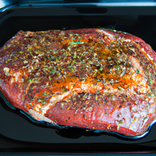 Steak marinating in a flavorful marinade