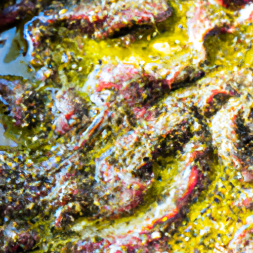 Skirt steak marinating in lemon herb marinade